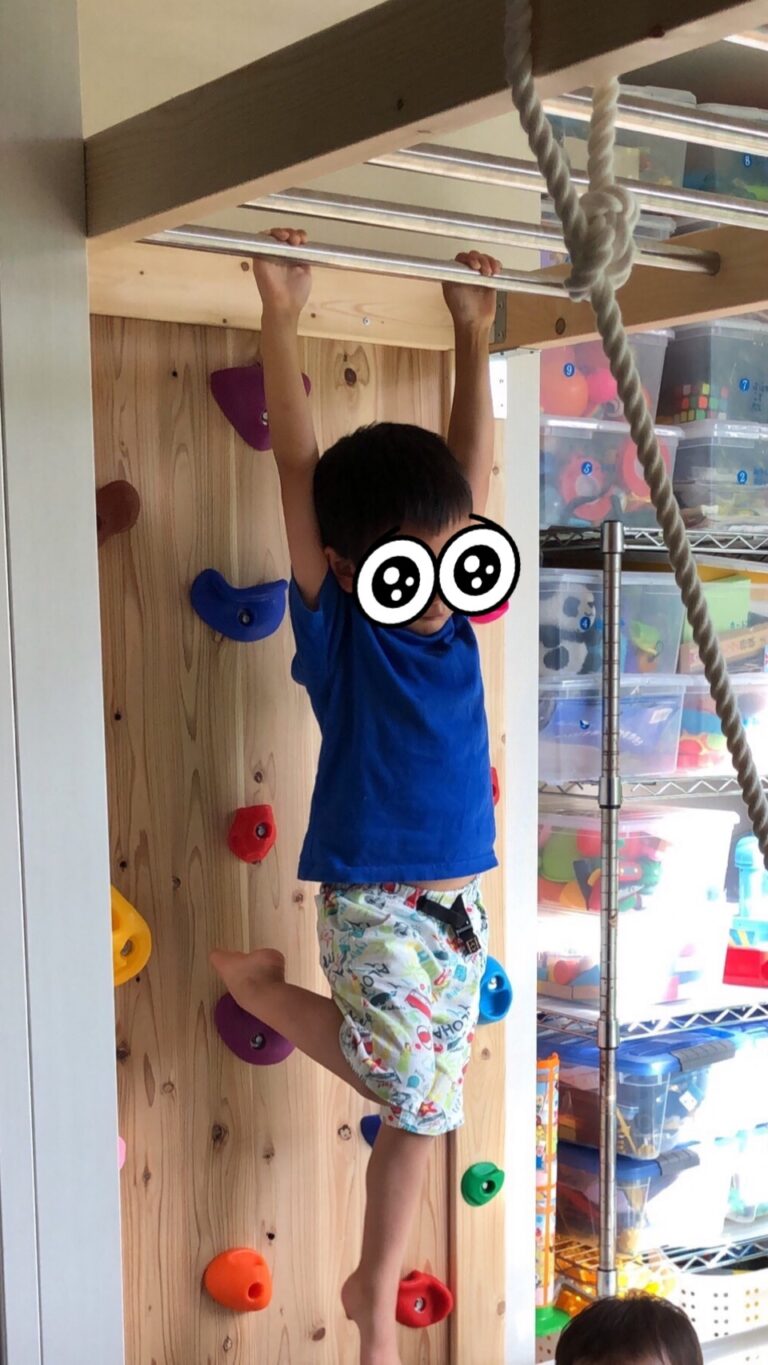 子供がよく遊ぶ「うんてい」 ボルダリング 登り棒 知育玩具として 室内